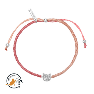 Handmade Braided Cat Bracelet - Rose Pink