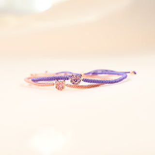 Handmade Braided Cat Bracelet - Pink Tourmaline