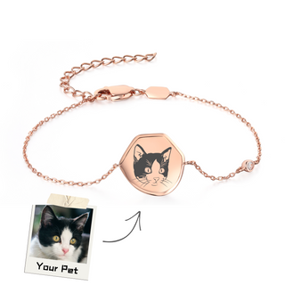 Custom Pet Drawing Bracelet - Rose Gold