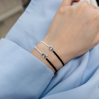 Handmade Black & White Cat Bracelet