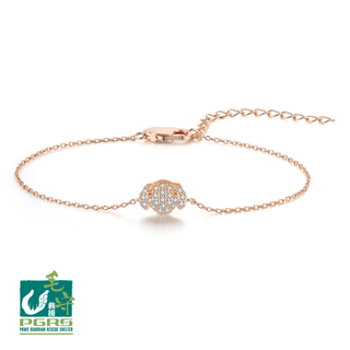Tiny Dog Silver Bracelet - Rose Gold