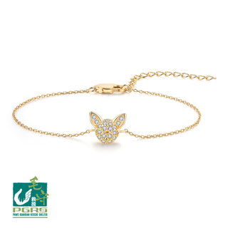Tiny Chihuahua Silver Bracelet - Gold