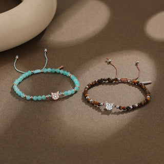 Tiger's Eye Silver Cat Bracelet