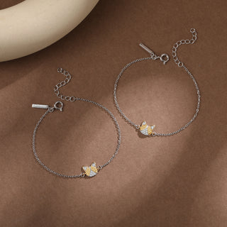 Yellow Cat Silver Bracelet