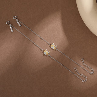 Yellow Cat Silver Bracelet