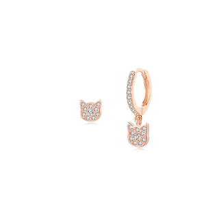 Cat Topaz Earrings - Rose Gold