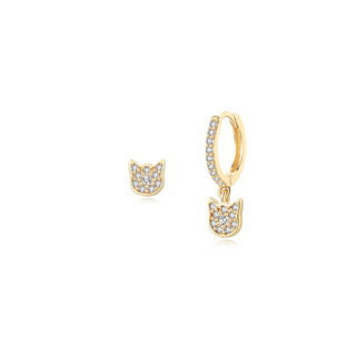 Cat Topaz Earringss - Gold