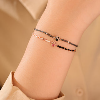 Handmade Braided Paw Bracelet - Blue