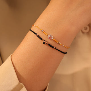 Handmade Braided Paw Bracelet - Black