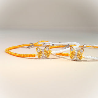 黃貓純銀編織手繩 - 黃水晶