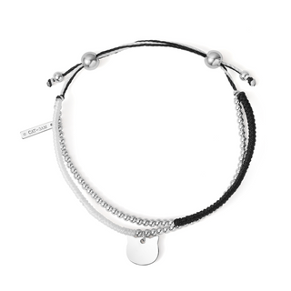 Double Braided Bracelet - Black & White
