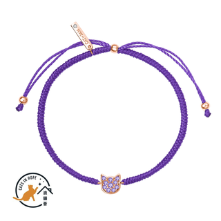 Handmade Braided Cat Bracelet - Amethyst