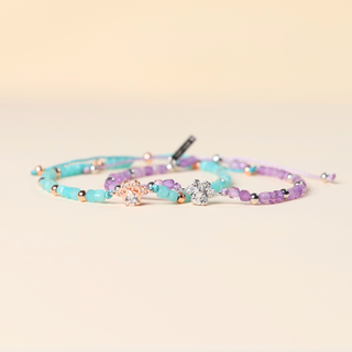 純銀肉球晶石手鏈 - 紫水晶