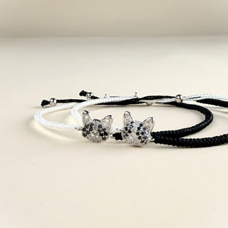 Handmade Black & White Cat Bracelet