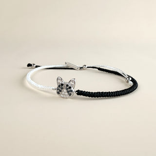 Handmade Black & White Cat Bracelet