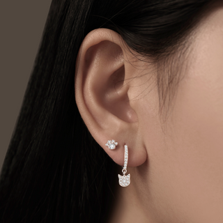 Cat Topaz Hoops - Silver
